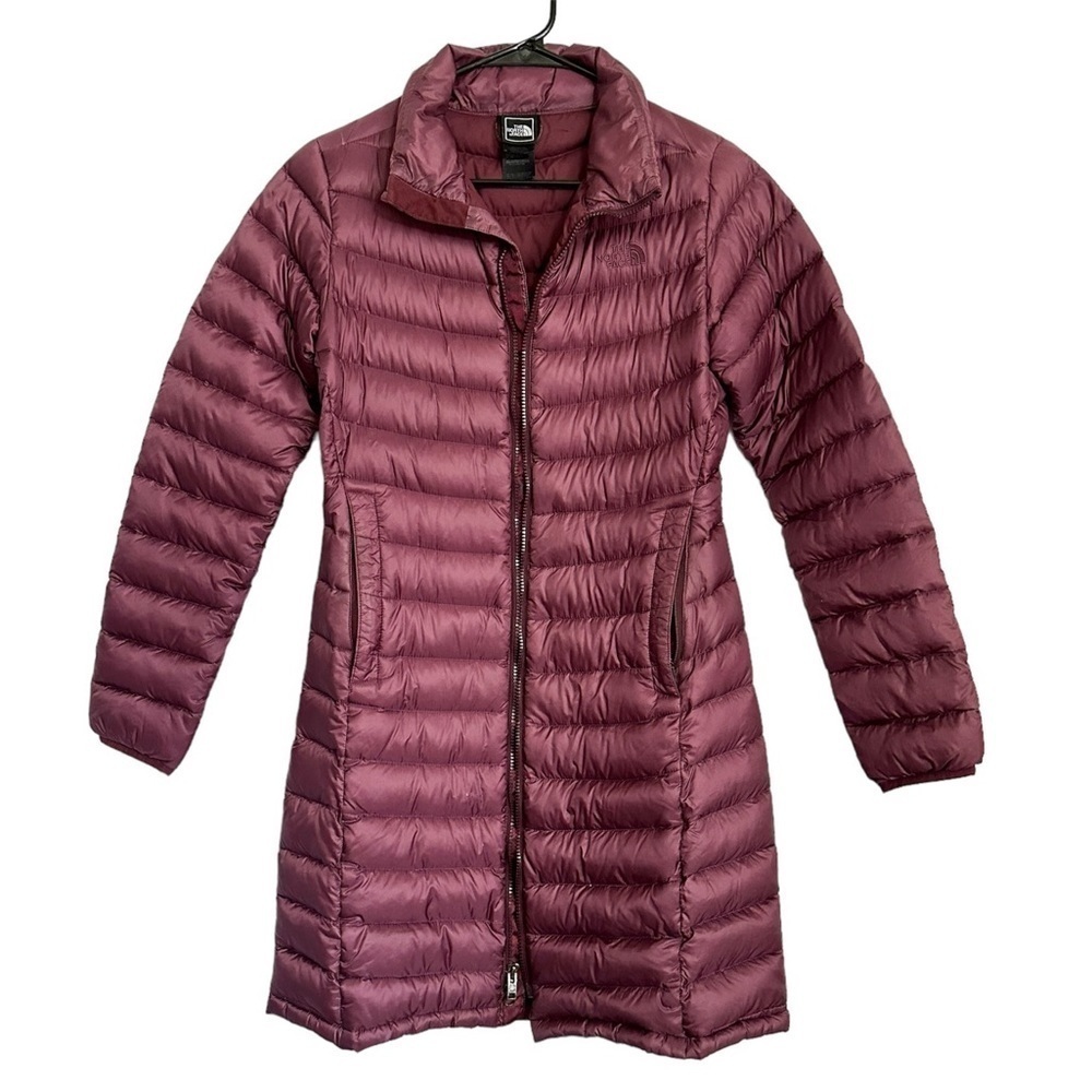 The North Face Women's Mid Length Full Zip Purple Puffer Jacket sz S/P